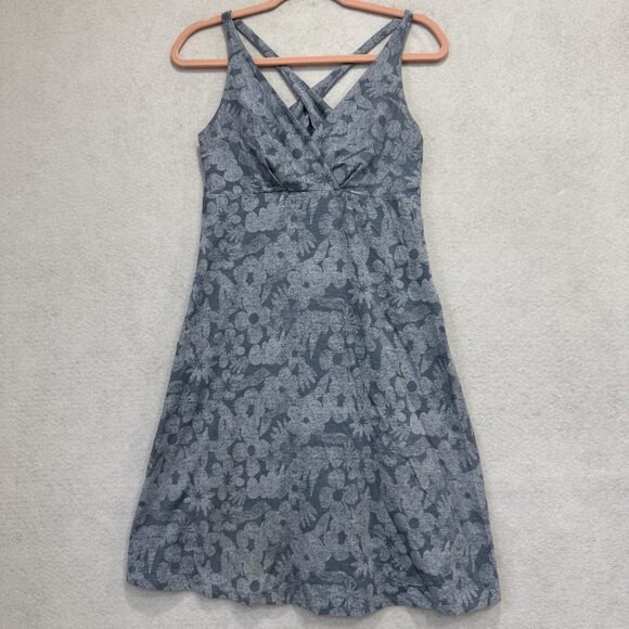 Patagonia Dress Womens Medium Blue Floral Print Crossback Stretch STY 59085 - Picture 1 of 10